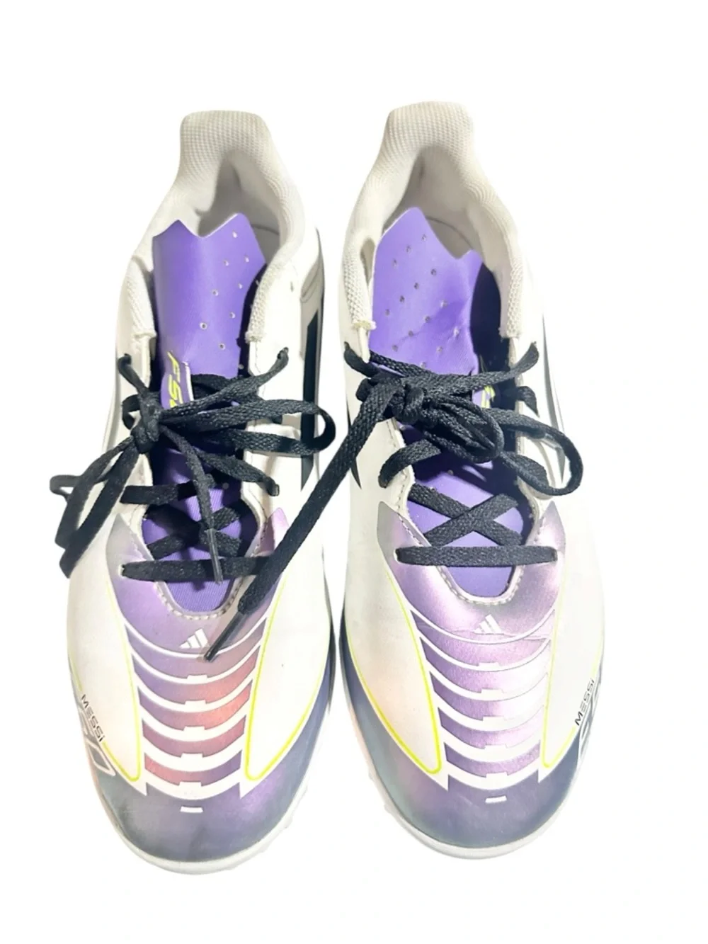 adidas Men's Soccer Turf Shoes in White, Purple & Black - 12